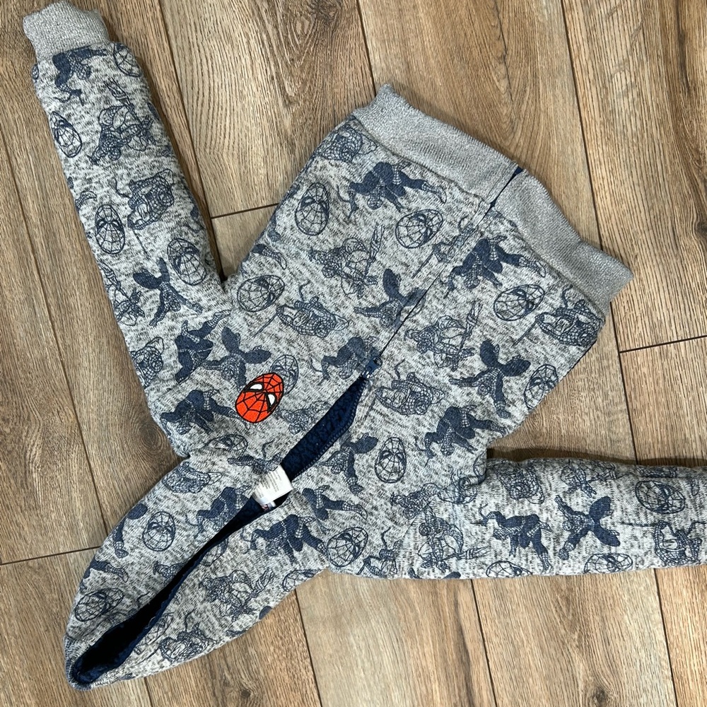 Marvel Gray Hoodie with Blue Spider-Man Print
